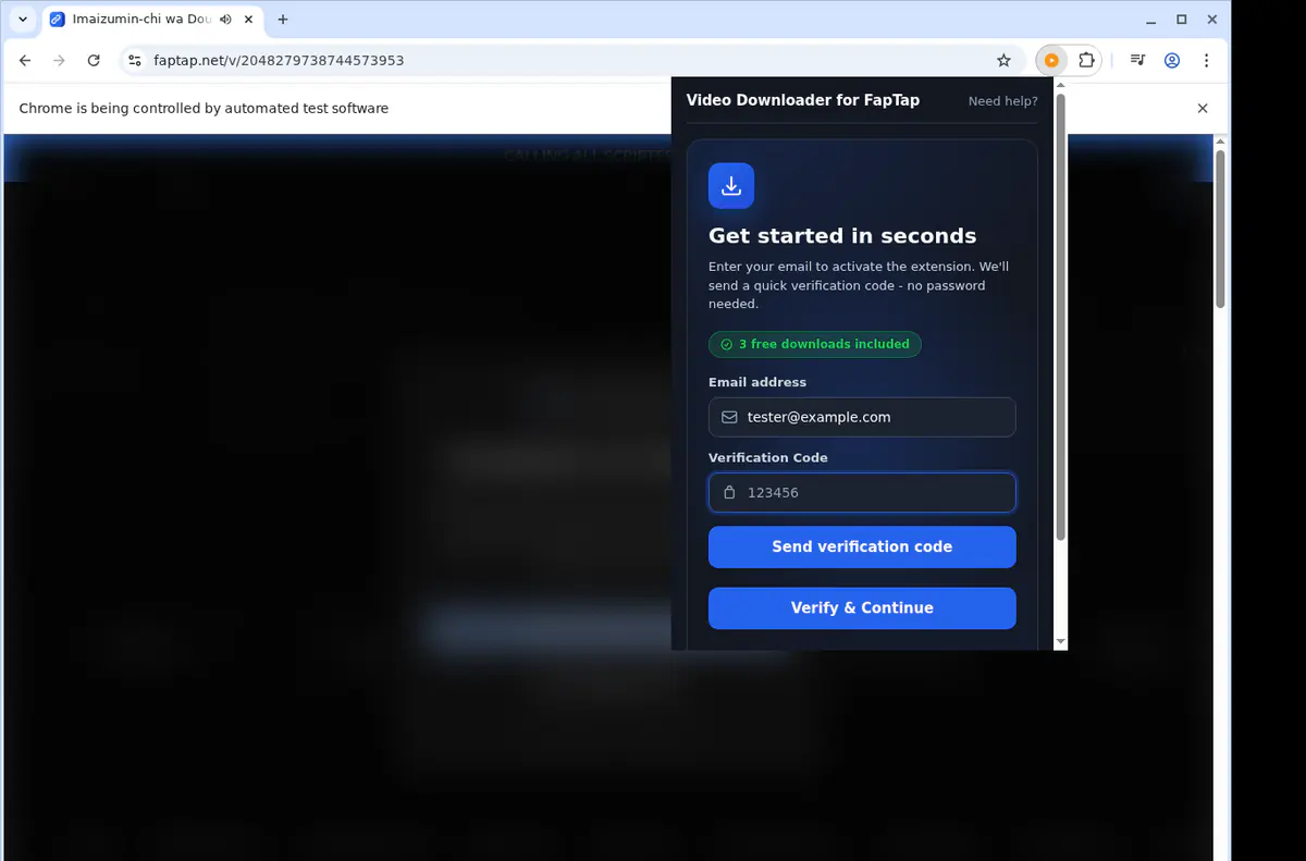 Faptap Video Downloader browser extension screenshot 4